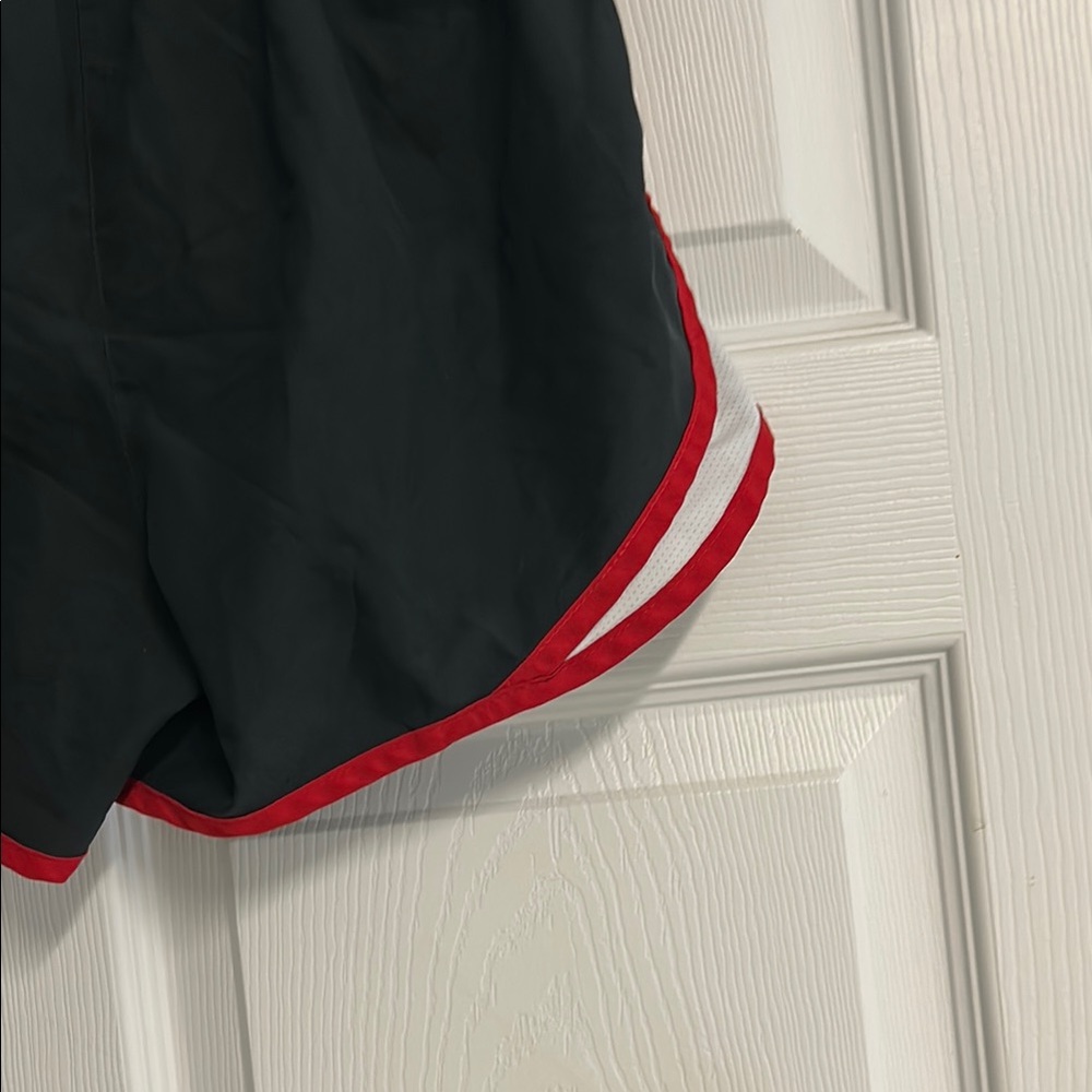 Nike Women's Black Shorts with Red and White Accents - Picture 11 of 14